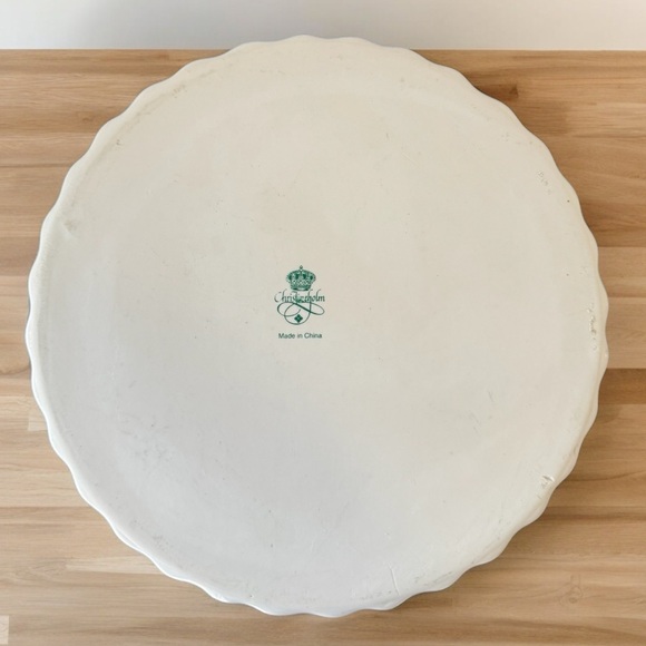 Vintage Christineholm Porcelain Rose Ruffled Edges Baking Dish 1970’s, 9.5”x1.5” - Picture 2 of 10